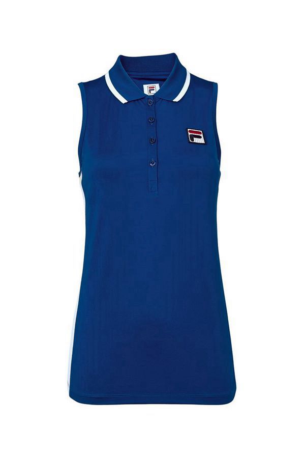 Camisas Polo Fila Mulher Azuis/Branco - Fila Acqua Sole Sleeveless Racerback Loja Online Portugal,MS